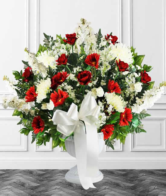 Red and White Sympathy Basket